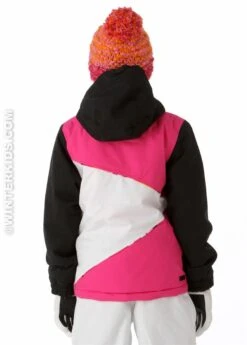 Paul Frank 'Girls Julius Zig-Zag Insulated Jacket (Black) -Winter Kids Clothing Store 1213pfgirlsjuliuszigzaginsjacketblackcolorblockbackview