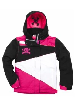 Paul Frank 'Girls Julius Zig-Zag Insulated Jacket (Black) -Winter Kids Clothing Store 1213pfgirlsjuliuszigzaginsjacketblackcolorblockscopy