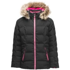 Spyder Girls Zadie Synthetic Down Jacket -Winter Kids Clothing Store 195050 spyn atlas syn down black l1