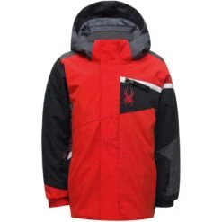 Spyder Mini Challenger Jacket - Boy's -Winter Kids Clothing Store 195084 spyn mini chlgr volcano l