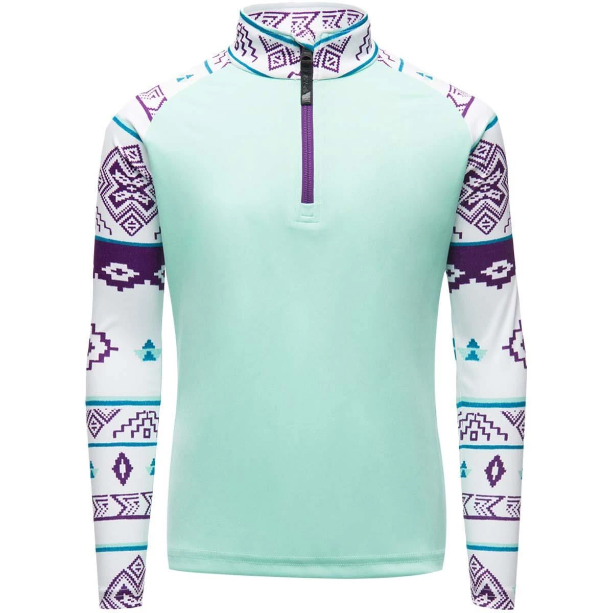 Girls Surface Zip T-Neck Spyder Girls Surface Zip T-Neck -Winter Kids Clothing Store 196052 spyn surface zt sweater weather print white l