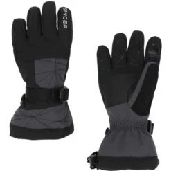Spyder Boys Overweb Ski Glove 8 Spyder Boys Overweb Ski Glove -Winter Kids Clothing Store 197046 spyn overweb glv ebony l