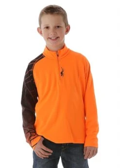 Spyder F15 Boys Linear Web Dry WEB T-Neck -Winter Kids Clothing Store 20152016spyderboyslineardrywebtneckbrightorangeblack