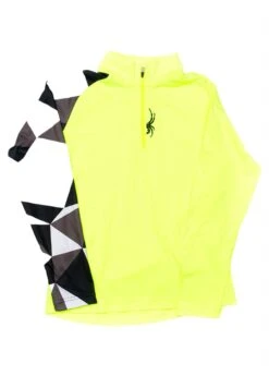 Spyder F15 Boys Linear Web Dry WEB T-Neck -Winter Kids Clothing Store 20152016spyderboyslinearwebdrywebtneckbryteyellowblackfacetedprint