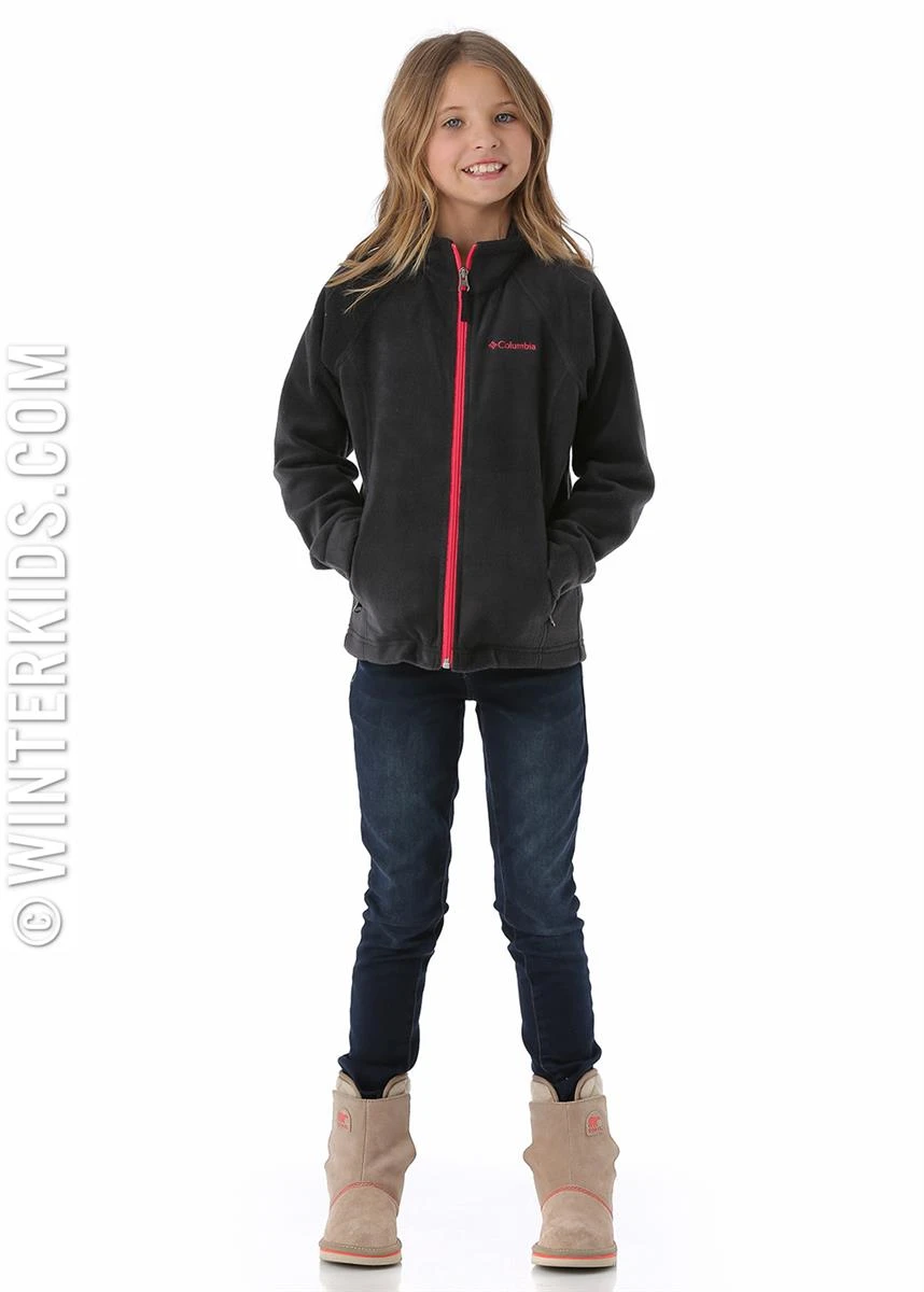Girls Benton Springs Fleece Columbia Girls Benton Springs Fleece -Winter Kids Clothing Store 20162017columbiagirlsbentonspringsfleeceblackpunchpinkf