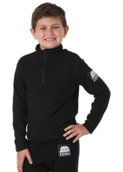 Junior 1/4 Zip Black Fleece Top 2 Junior 1/4 Zip Black Fleece Top -Winter Kids Clothing Store 20182019zemujuniorboysfleecequarterziptopblack