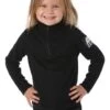 Little Kids 1/4 Zip Black Fleece Top