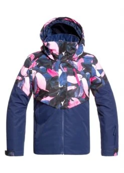 Roxy Frozen Flow Girl Jacket -Winter Kids Clothing Store 20192020roxygirlsfrozenflowergirljacketmedievalblueplumes2