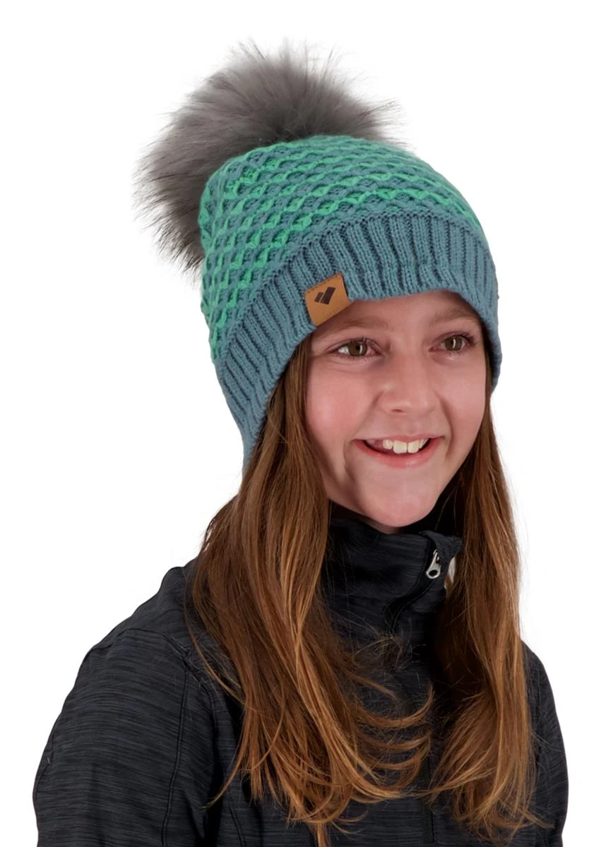 Girls Tucson FF Pom Beanie Obermeyer Girls Tucson FF Pom Beanie -Winter Kids Clothing Store 2122 obermeyer girlstucsonffpombeanie intoodeep2