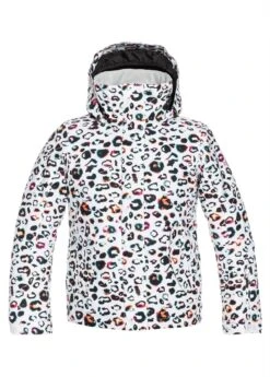 Roxy Jetty Girl Jacket -Winter Kids Clothing Store 2122 roxy jettygirljacket brightwhiteleopsgirl