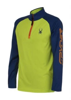 Spyder Boys Retro Zip T-Neck -Winter Kids Clothing Store 2122 spyder boysretroziptneck sharplime