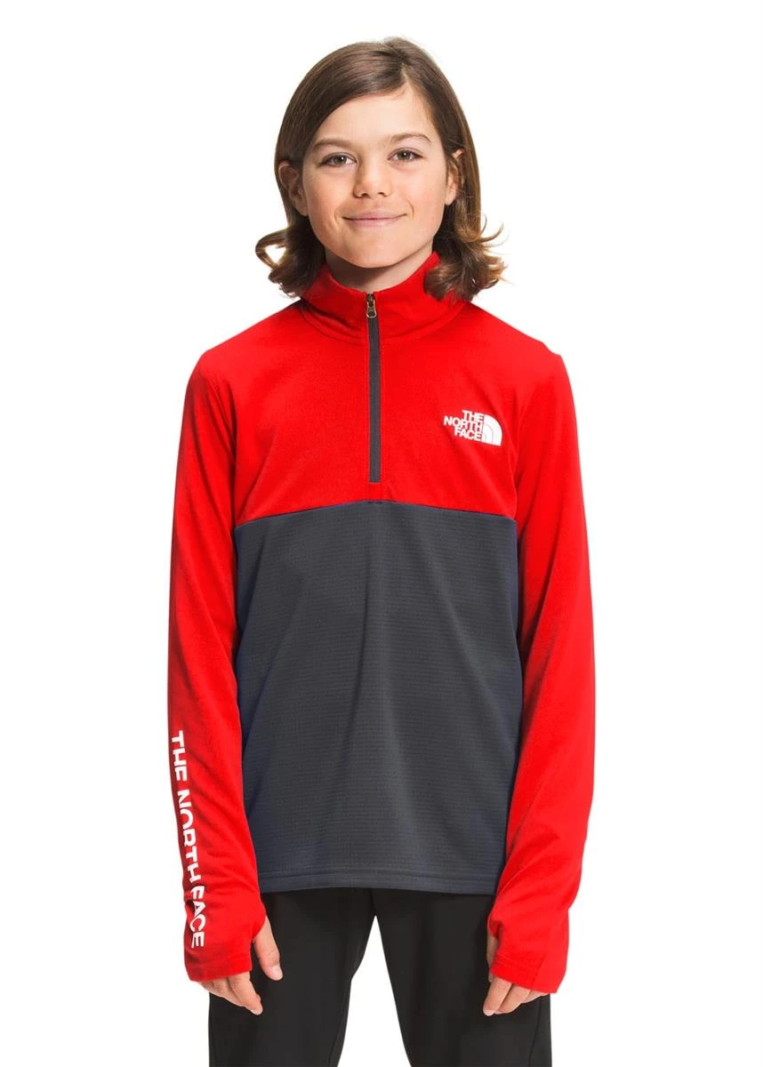 Boys Reactor Thermal 1/4 Zip The North Face Boys Reactor Thermal 1/4 Zip -Winter Kids Clothing Store 2122 tnf boysreactorthermalquarterzip fieryred