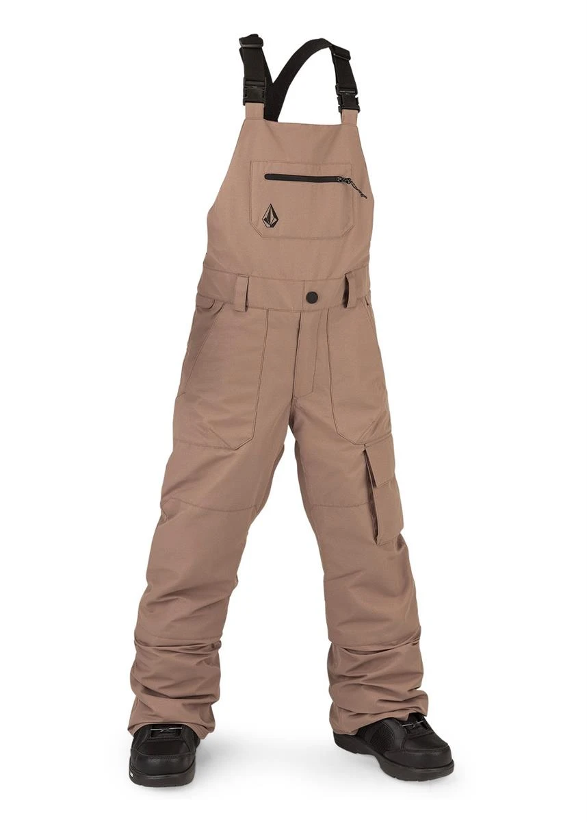 Youth Barkley Bib Overall Pant Volcom Youth Barkley Bib Overall Pant -Winter Kids Clothing Store 2122 volcom youthbarkleybiboverallpant coffee
