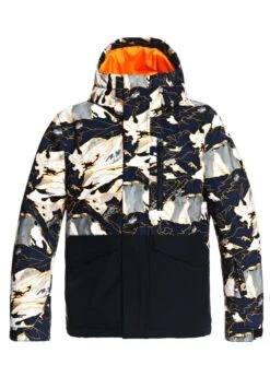 Quiksilver Mission Block Youth Jacket -Winter Kids Clothing Store fw2021 quiksilver missionblockyouthjacket flamenatureabstrakt