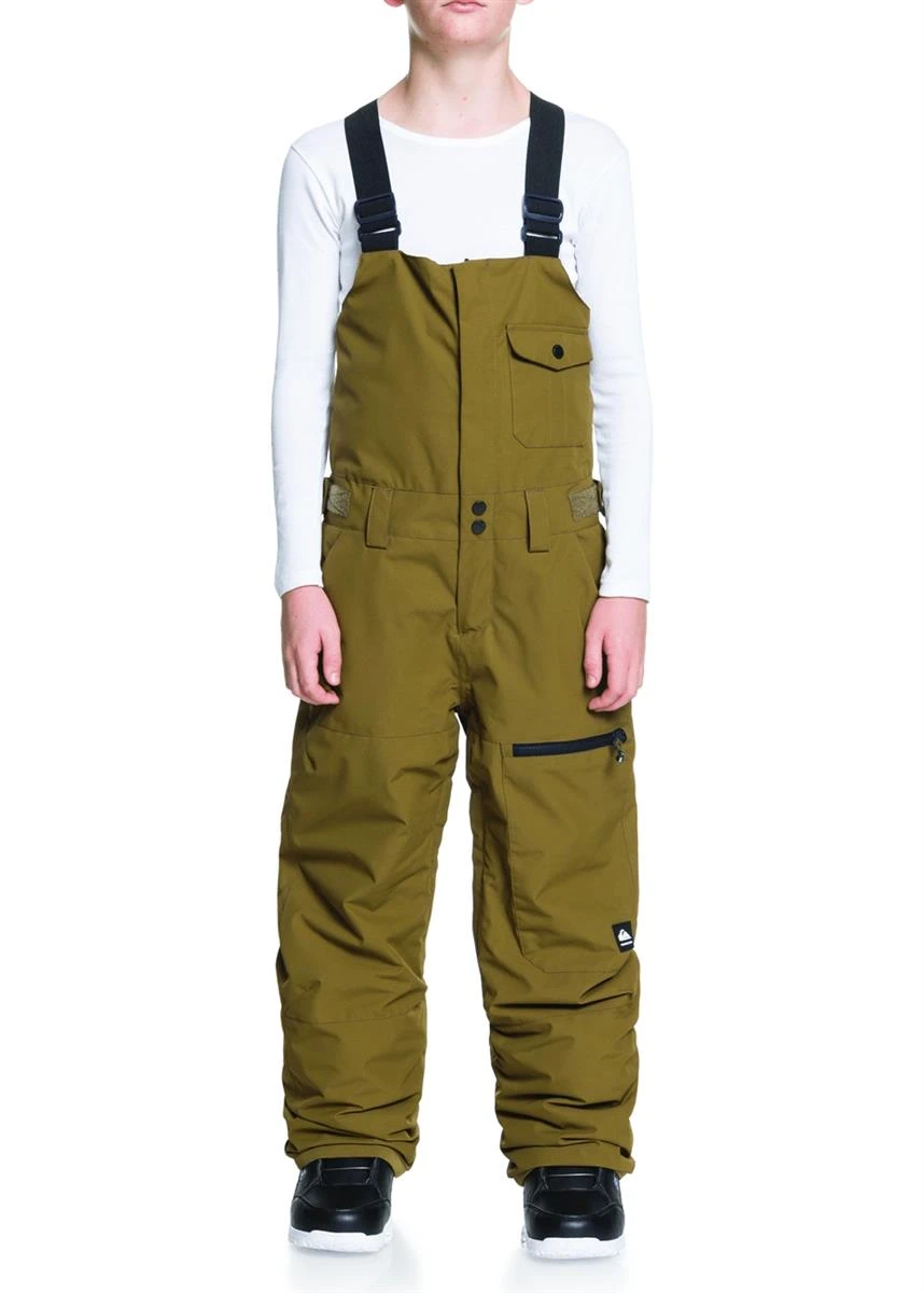 Utility Youth Bib Pant Quiksilver Utility Youth Bib Pant -Winter Kids Clothing Store fw2021 quiksilver utilityyouthbibpant militaryolive