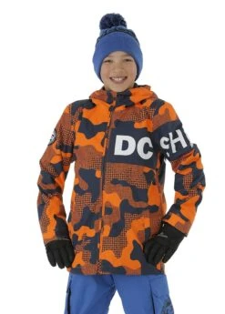 DC SHOES Boys Propaganda Jacket -Winter Kids Clothing Store fw2021 dc boyspropagandajacket youthpillcamoshockingorange model