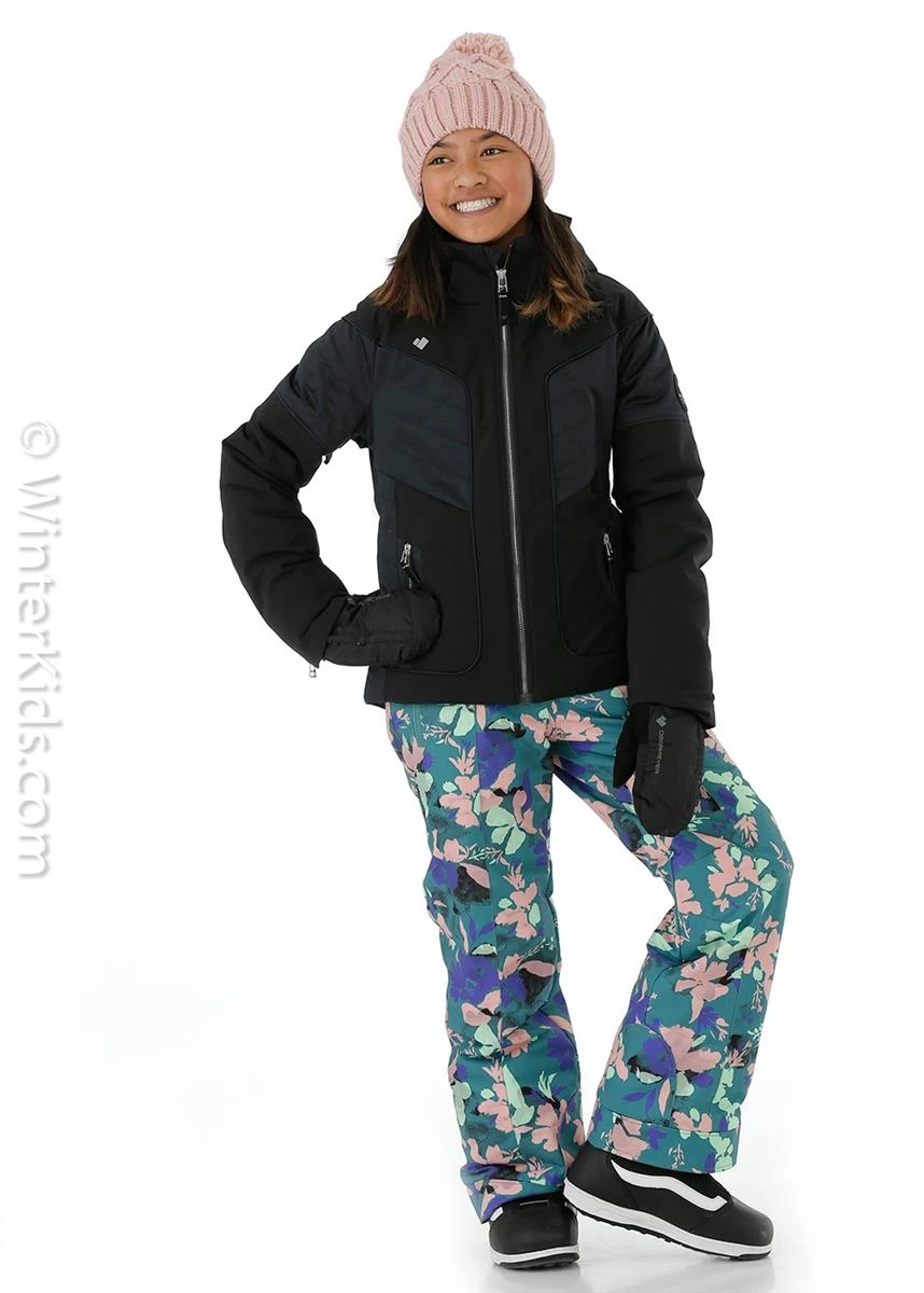 Jr Girls Rayla Jacket Obermeyer Jr Girls Rayla Jacket -Winter Kids Clothing Store fw2021 obermeyer girlsraylajacket black model f