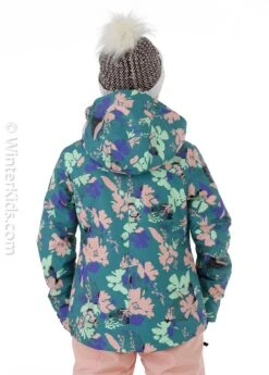Obermeyer Jr Girls Taja Print Jacket -Winter Kids Clothing Store fw2021 obermeyer girlstajaprintjacket tropicamo model back