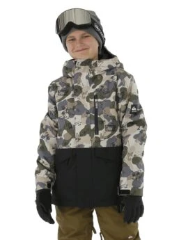 Quiksilver Mission Block Youth Jacket -Winter Kids Clothing Store fw2021 quiksilver missionblockyouthjacket flamenatureabstract model