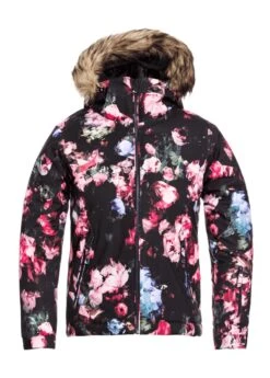 Roxy American Pie Girl Jacket -Winter Kids Clothing Store fw2021 roxy americanpiegirljacket trueblackbloomingparty