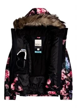 Roxy American Pie Girl Jacket -Winter Kids Clothing Store fw2021 roxy americanpiegirljacket trueblackbloomingparty2