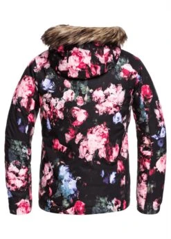 Roxy American Pie Girl Jacket -Winter Kids Clothing Store fw2021 roxy americanpiegirljacket trueblackbloomingparty3