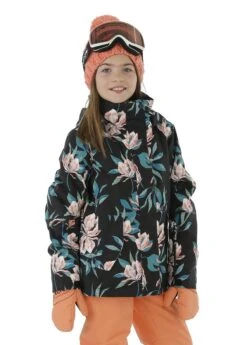 Roxy Jetty Girl Jacket -Winter Kids Clothing Store fw2021 roxy jettygirljacket trueblacktropicalday model