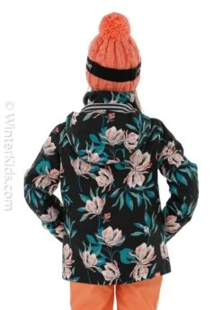 Roxy Jetty Girl Jacket -Winter Kids Clothing Store fw2021 roxy jettygirljacket trueblacktropicalday modelb