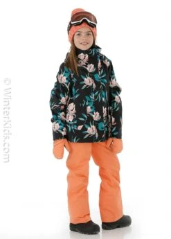 Roxy Jetty Girl Jacket -Winter Kids Clothing Store fw2021 roxy jettygirljacket trueblacktropicalday modelf