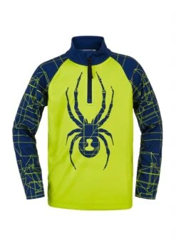 Spyder Maze Zip T-Neck - Youth Boy's -Winter Kids Clothing Store fw2021 spyder toddlermazetop sharplime
