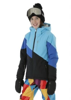 Girl's Leighton Jacket -Winter Kids Clothing Store fw2021 sunice girlsleightonjacket blackaqua model