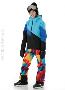 Girl's Leighton Jacket -Winter Kids Clothing Store fw2021 sunice girlsleightonjacket blackaqua modelf