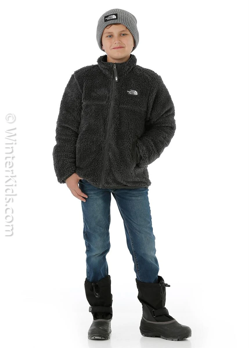 Boys Reversible Mount Chimborazo Jacket The North Face Boys Reversible Mount Chimborazo Jacket -Winter Kids Clothing Store fw2021 tnf boysreversiblemountchimborazojacket tnfmediumgreyheather modelr