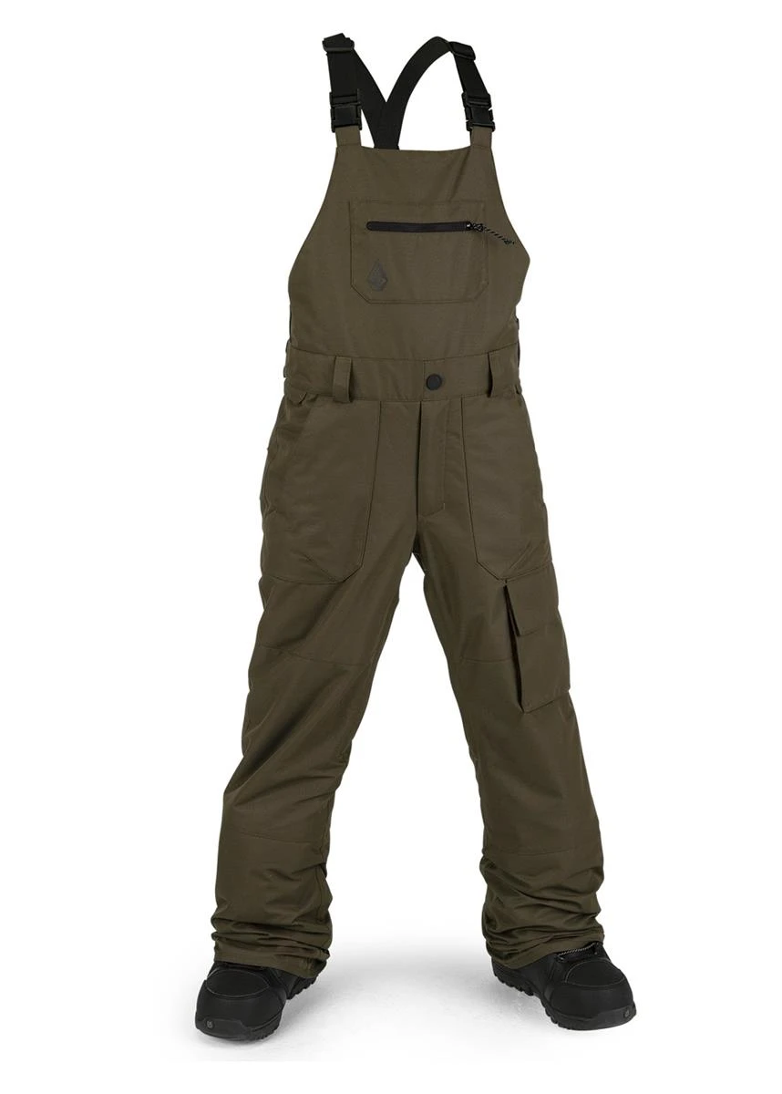 Boys Barkley Bib Overall Pant Volcom Boys Barkley Bib Overall Pant -Winter Kids Clothing Store fw2021 volcom boysbarleybiboverallpant blackmilitary