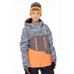 686 Boys Geo Insulated Jacket -Winter Kids Clothing Store fw23 686 boysgeoinsulatedjacket charcoalcamocolorblock 1