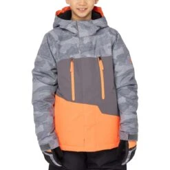 686 Boys Geo Insulated Jacket -Winter Kids Clothing Store fw23 686 boysgeoinsulatedjacket charcoalcamocolorblock 2