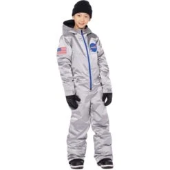 686 Boys Shazam One Piece Suit -Winter Kids Clothing Store fw23 686 boysshazamonepiecesuit silvermetallic 1