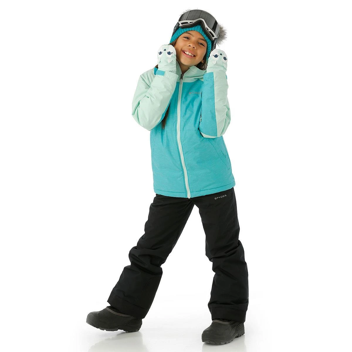 Girls Alpine Action II Jacket Columbia Girls Alpine Action II Jacket -Winter Kids Clothing Store fw23 columbia girlsalpineactionjacket geyserheatherseaice model2