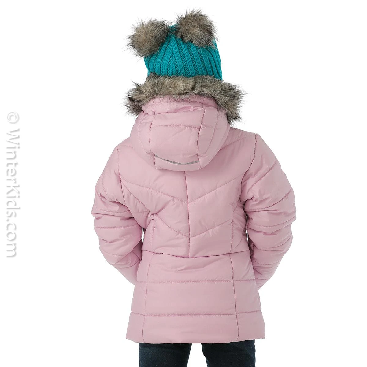 Youth Katelyn Crest Jacket Columbia Youth Katelyn Crest Jacket -Winter Kids Clothing Store fw23 columbia girlskatelyncrestjacket aura model3