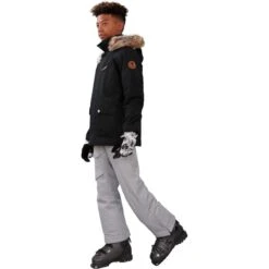Obermeyer Teen Boys Commuter Jacket W/ Fur -Winter Kids Clothing Store fw23 obermeyer boyscommuterjacketfur black 8