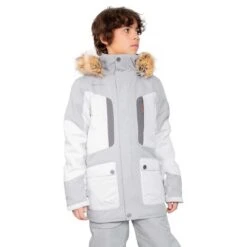 Obermeyer Teen Boys Commuter Jacket W/ Fur -Winter Kids Clothing Store fw23 obermeyer boyscommuterjacketfur shale 1