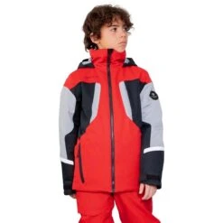 Obermeyer Teen Boys Fleet Jacket -Winter Kids Clothing Store fw23 obermeyer boysfleetjacket brakelight 1