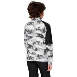 Obermeyer Teen Boys Transport 1/4 Zip -Winter Kids Clothing Store fw23 obermeyer teenboystransportquarterzip flyover 2