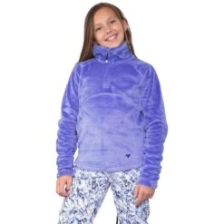 Obermeyer Teen Girls Furry Fleece Top -Winter Kids Clothing Store fw23 obermeyer teengirlsfurryfleecetop vinca 1