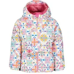 Obermeyer Toddler Girls Livia Jacket -Winter Kids Clothing Store fw23 obermeyer toddlergirlsliviajacket whitesnowflakes 1