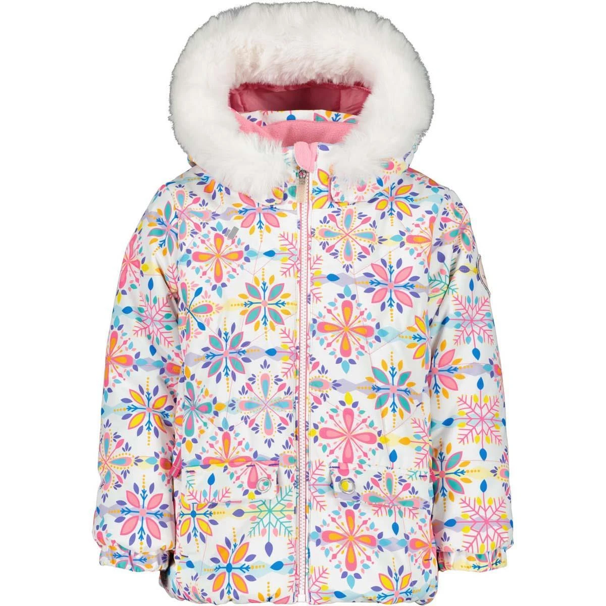 Toddler Girls Roselet Jacket Obermeyer Toddler Girls Roselet Jacket -Winter Kids Clothing Store fw23 obermeyer toddlergirlsroseletjacket whitesnowflakes 1