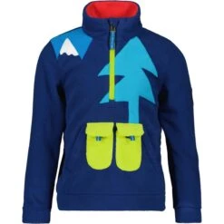 Obermeyer Youth Tucker Fleece Top -Winter Kids Clothing Store fw23 obermeyer youthtuckerfleecetop navy 1