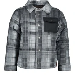Obermeyer Youth Wilder Puffy Shirt -Winter Kids Clothing Store fw23 obermeyer youthwilderpuffyshirt woodsmanplaid