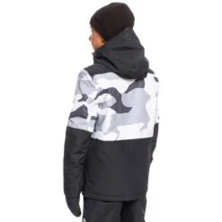 Quiksilver Boys Mission Printed Block Jacket -Winter Kids Clothing Store fw23 quiksilver boysmissionprintedblockjacket snowwhitecamopower 3