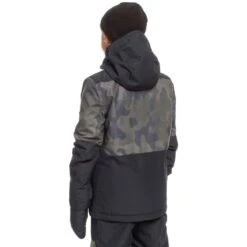 Quiksilver Boys Mission Printed Block Jacket -Winter Kids Clothing Store fw23 quiksilver boysmissionprintedblockjacket trueblackfadeoutcamo 3